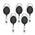 thumbnail image 2 of LACKUST 5pcs Retractable ID Badge Lanyards,Clearance Keychains Rings for Keys for Men Women for Car,Name Tags, Key Card Belt Clips,Black, 2 of 2