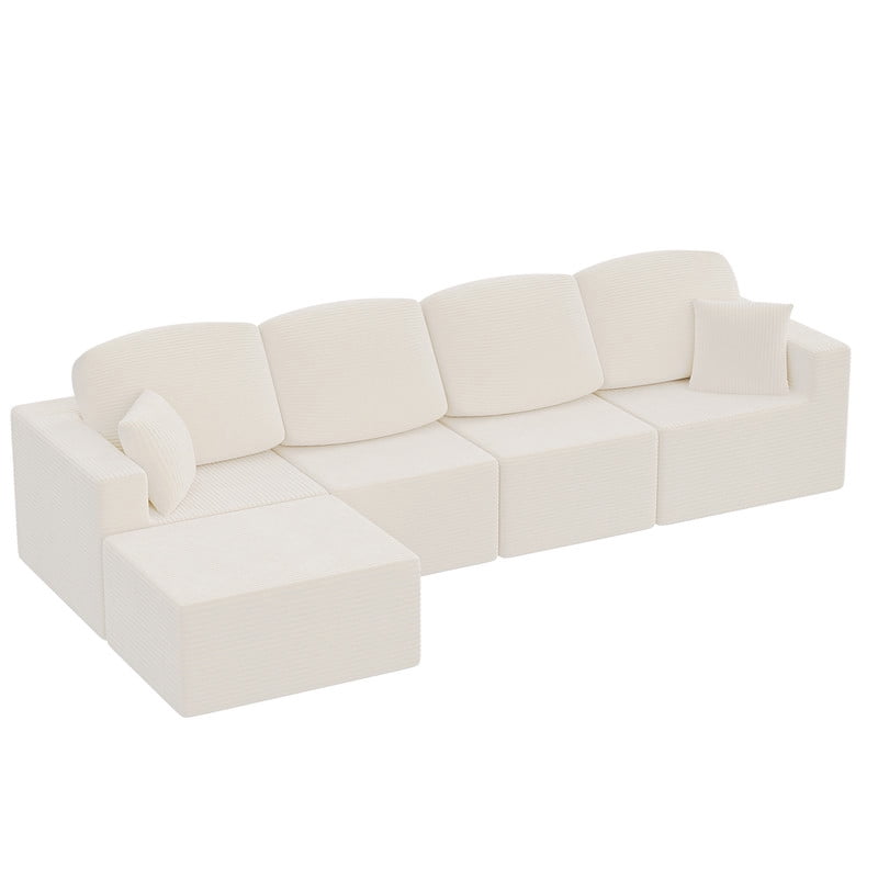 Homall 126" Modular Sectional Sofa L-Shaped Boneless No Assembly Required Cloud Couches with Deep Seat for Living Room
