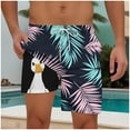 thumbnail image 2 of Taqqpue Men's Swim Trunks Hawaiian Bathing Mesh Lining Suit Swimsuits Casual Summer Elastic Waist Drawstring Beach Shorts with Compression Liner, 2 of 5