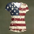 thumbnail image 5 of Iaqnaocc 4th Of July Tops for Women Trendy Patriotic Short Sleeve V Neck 250 Anniversary Usa Flag American Flag Stars Striped T-Shirt Independence Day Festival T Shirts for Women Hot Pink S, 5 of 5