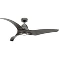 thumbnail image 3 of Hunter - Arwen Indoor/Outdoor Ceiling Fan With Light, Remote, 60-inch, Granite, Casual-style, 6-speed DC Motor, Energy Star, 53509, for Porches, Bathrooms, 3 of 16