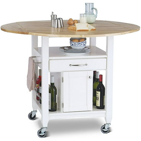 Home Styles - Expandable Kitchen Cart With Storage, White - Walmart.com