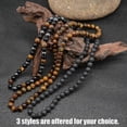thumbnail image 5 of 8MM Natural Tiger Eye Lava Stone Beaded Choker Necklace Genuine Gemstone Anxiety Stretch Necklace For Men, 5 of 5