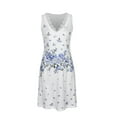 thumbnail image 5 of Gvmfive Womens Lace V Neck A-Line Dress Casual Floral Print Loose Tank Dress, 5 of 6