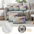 thumbnail image 6 of Blue Purple Dragonfly Outdoor Waterproof Pillow Covers, Spring Floral Watercolor Decorative Rectangle Throw Pillowcase Sofa Cushion Sham for Patio/Couch/Chair, 20"x12" 2 Pack, 6 of 8