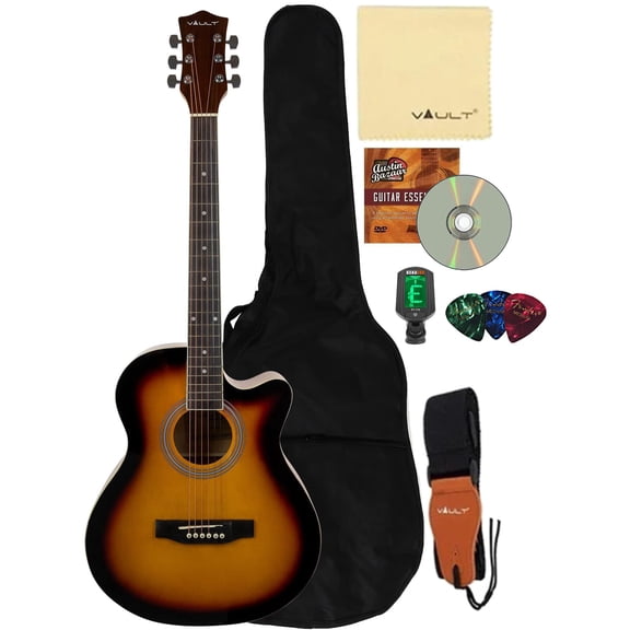 Vault EA-20 Full-Size Cutaway Acoustic Guitar - Sunburst w/ Gig Bag
