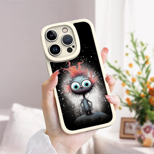 Mantenga su iPhone sano y salvo con esta funda flexible de goma TPU a prueba de golpes para teléfono que muestra un diseño creativo de dibujos animados.