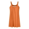 thumbnail image 4 of Maxi Dresses for Women Plus Size Women Beach Dress Solid Color Sleeveless Backless Camisole Beach Mini Sundress(Orange,XL), 4 of 5