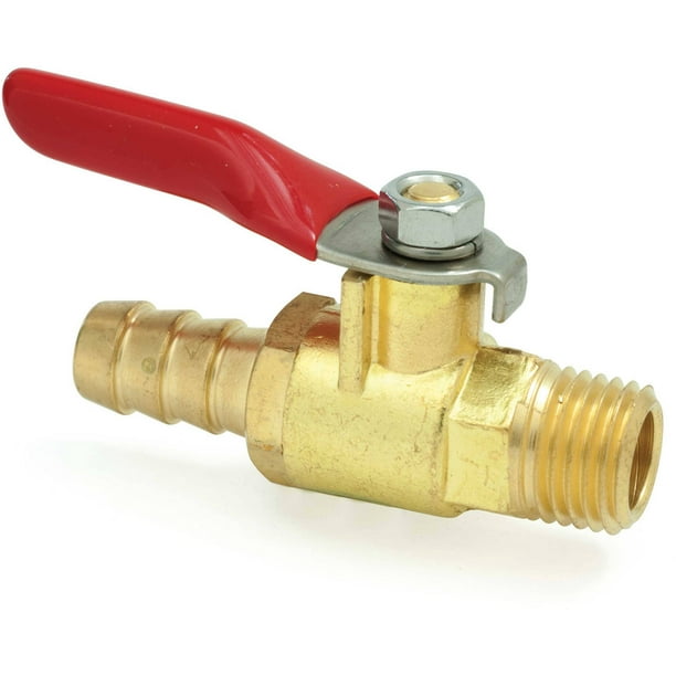 Scepter 08362 Brass ShutOff Valve, 1/4" NPT x 3/8" Barb