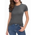 thumbnail image 2 of Fashion Casual Women's Crew neck Short Sleeve T-Shirt Basic Tee Tops, 2 of 6