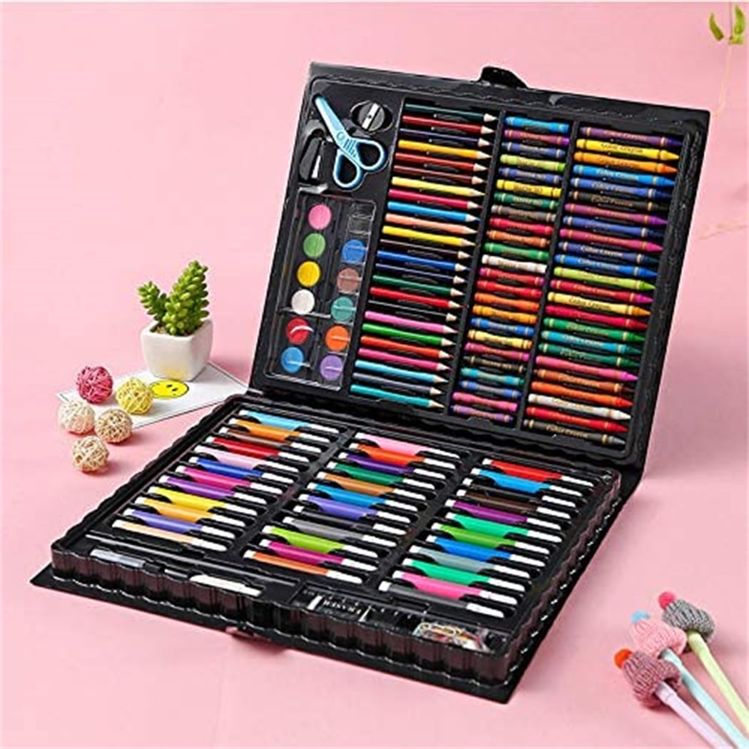 150 PCS Portable Art Set Painting & Drawing Supplies Kit, Water Color Pen  Crayon Oil Pastel Painting Tool Art Supplies for Student Kids Gift Set