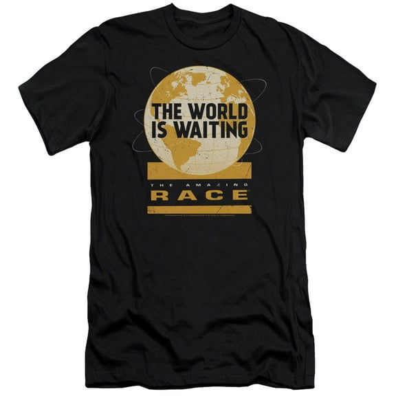 Amazing Race Waiting World Adult 30/1 T-Shirt Black