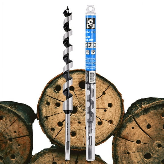 SOMADA 3/4-Inch x 12-Inch Auger Drill Bit for Wood, Hex Shank 3/8-Inch, Ship Auger Long Drill Bit for Soft and Hard Wood, Plastic, Drywall and Composite Materials
