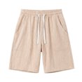 thumbnail image 5 of Aimik Mens Plain Shorts Large Patch Pockets Drawstring Waist Mens Athletic Shorts Summer Soft Linen Shorts for Daily, 5 of 6