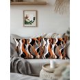 thumbnail image 3 of Waterproof Outdoor Throw Pillows with Inserts 16"x16" Set of 2, Abstract Stripes Soft Decorative Pillowcases for Couch Bedroom, Retro Modern Orange Black Gray Lines Pillow Covers for Sofa Living Room, 3 of 8