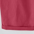 thumbnail image 4 of QLEICOM Women's Shorts Plus Size Cotton Linen Shorts, Jersey Shorts with Deep Pockets, Summer Solid Five Points Casual Pants, Walking Athletic Yoga Shorts, Hiking Cargo Comfy Beach Shorts Red Size 10, 4 of 4