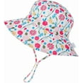 thumbnail image 4 of Baby Sun Hat UPF 50+ Wide Brim Bucket Hat - Adjustable Infant Toddler Sun Protection for Beach & Outdoor (Flower Printed,6-24 Months), 4 of 5