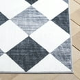 thumbnail image 6 of SAFAVIEH Santa Clara Elwyn Checkered Polyester Machine Washable Area Rug, Ivory/Grey Black, 6' x 6' Square, 6 of 13