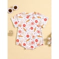 thumbnail image 2 of Bagilaanoe Newborn Baby Girl Boy Easter Rompers Print Short Sleeve Bodysuits 3M 6M 12M 18M 24M Infant Casual One Piece Short Jumpsuit, 2 of 9