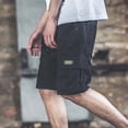 thumbnail image 2 of Thousandth Streetwear Cargo Shorts Men Vintage Elastic Waist Everyday Shorts Drawstring Casual Work Shorts Breathable Fashion Summer Shorts for Men, 2 of 8