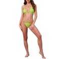 thumbnail image 2 of INSPIRAR CHIC Conjuntos de Bikini de Cadena de Corazón con Rhinestones para Mujeres, 2 Piezas, Top Halter y Parte Inferior Triangular, Trajes de Baño, Pequeño Verde, 2 of 5