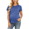 thumbnail image 3 of Bovxnpu Womens Maternity Shirts Maternity Nursing Short Sleeve Crew Neck Loose T Shirt Top Sleepwear, 3 of 9