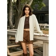 thumbnail image 2 of PAOLA RIBONI Lightweight Open-Front Cardigan in Soft Gray for Women, Relaxed Fit Sweater Crafted with RWS Wool & Recycled Polyester for Cozy Styling, 2 of 8