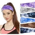 thumbnail image 5 of Diademas para mujer, yoga, correr, deportes, diademas, teñido anudado, patrón bohemio, elásticas, antideslizantes, para entrenamiento de sudor, bandas de moda para el cabello, 5 of 5