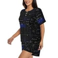 thumbnail image 2 of Naloa Mathematica Science Women's Short-Sleeved Pajama Set, Loungewear, Summer pajamas, Breathable Cozy - 4X-Large, 2 of 9