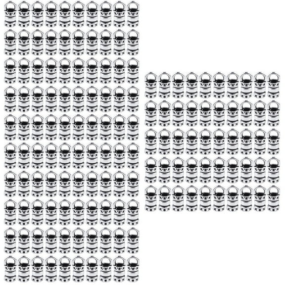 OUNONA 300 PCS  Alloy DIY Bracelet Connection Clasp Leather Strap Buckle Jewelry Making Clasp for Necklace Bracelet (Silver)