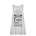 thumbnail image 1 of Thread Tank Coffee Books Rainy Days Women's Sleeveless Flowy Racerback Tank Top Sport Grey Large, 1 of 5