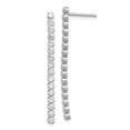 thumbnail image 1 of Boucles d'Oreilles en Argent Sterling Zircon Cubique Cz Post Drop Dangle, 1 of 6
