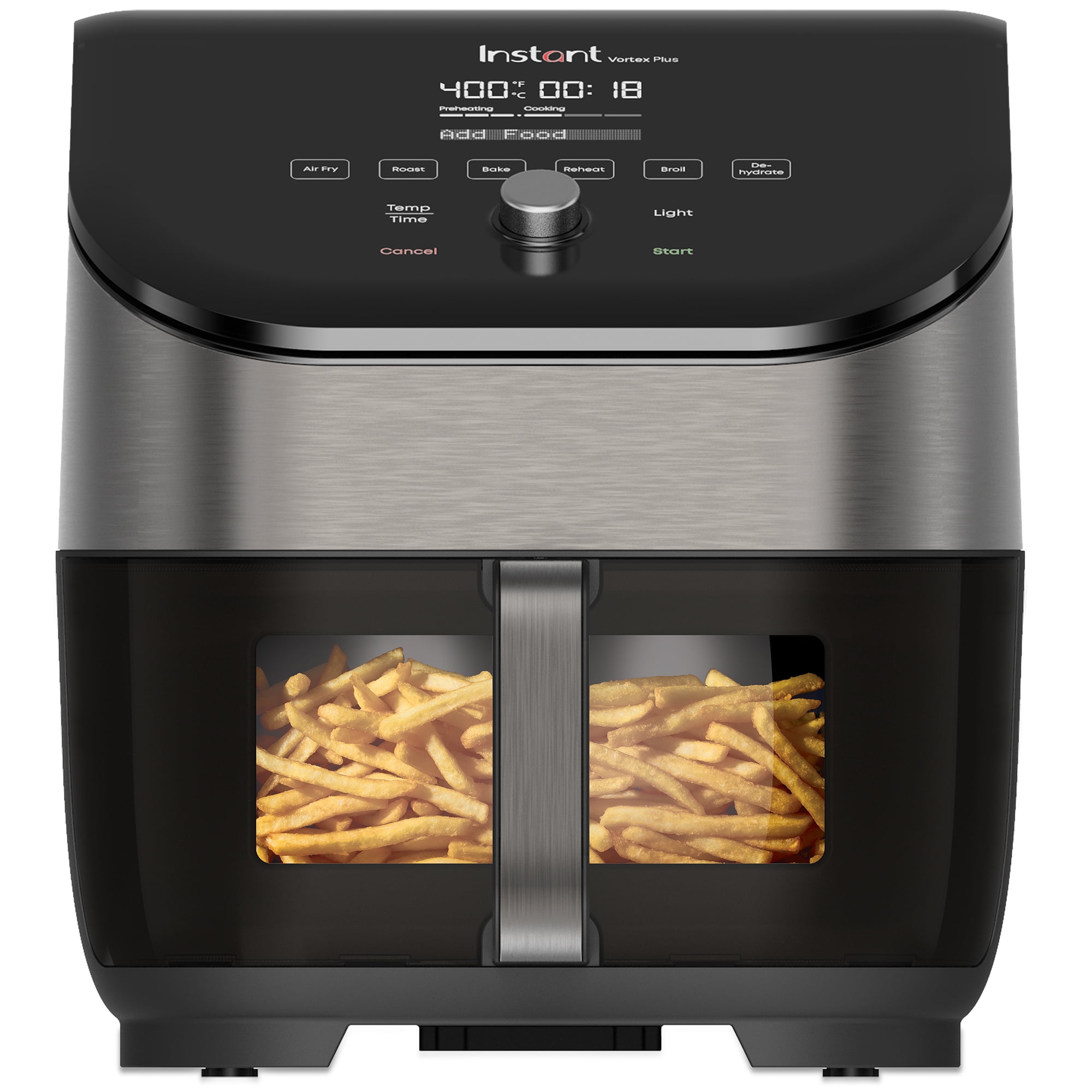 Instant Pot 6QT VORTEX Plus ClearCook 6-in-1 Air Fryer, Clear Windows, Custom Program Options, Crisps, Broils, Roasts, Dehydrates, Bakes, Reheats, from the Makers of Instant Pot, Black