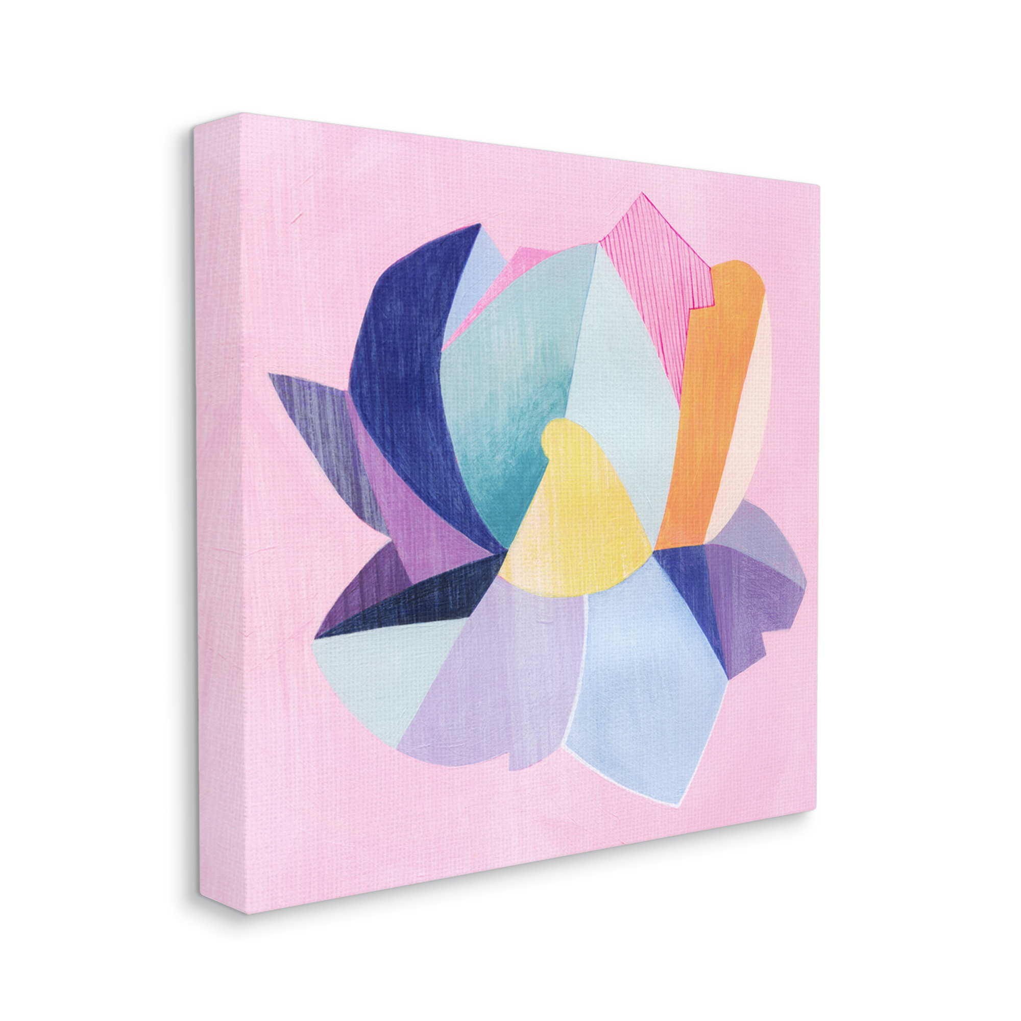 Stupell Industries Pop Style Lotus Flower Abstract Painting Gallery Wrapped Canvas Art Print Wall Art, 24 x 24