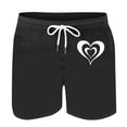 thumbnail image 3 of DDAPJ pyju Big and Tall Swim Trunks Mens Heart Print Summer Beach Shorts Elastic Waist Drawstring Casual Hawaiian Shorts Quick Dry Bathing Suit with Pockets Black XXXL, 3 of 5