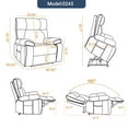 thumbnail image 3 of Newest Dark Grey Leatheraire Heat Massage Dual Motor Infinite Position Up to 350 LBS Large Electric Power Lift Recliners with Hidden Cup Holders, Power-Remote, Medium-firm , Heavy Duty, 3 of 9