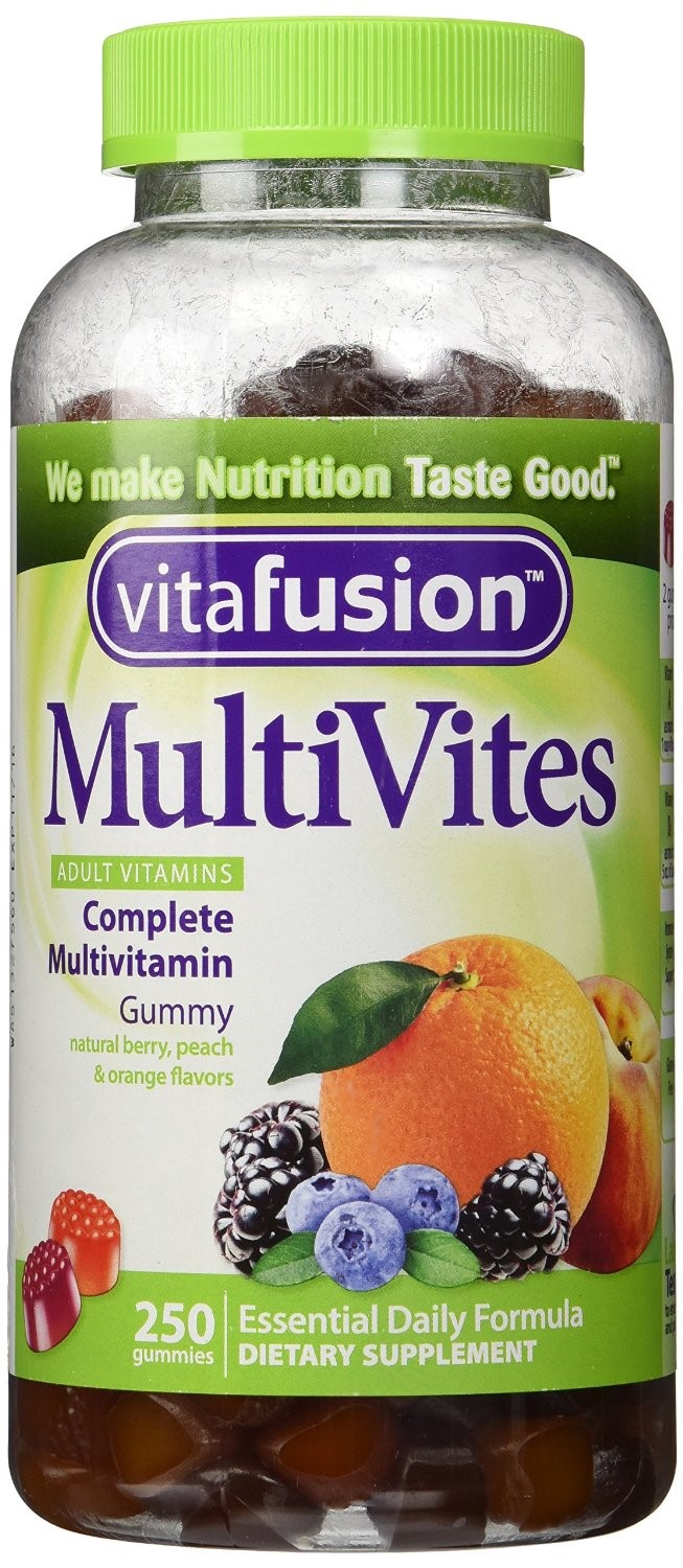 VitaFusion Gummy Vitamins, Berry, Peach, \u0026 Orange, 250 Ct - Walmart.com ...