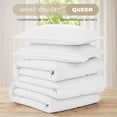 thumbnail image 3 of Lux Decor All-Season Comforter Sets Queen 3 PC, Reversible Bedding Set with Diamond Quilted Design Comforter and 2 Pillow Shams, Lightweight & Cozy Set de Cama White, 3 of 9