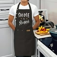 thumbnail image 3 of 2 Pack Adjustable Bib Apron with " SHIME is Strength " Design 2 Pockets Stylish Black with Orange Text & Stars Perfect for Cooking, 3 of 5