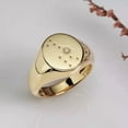 thumbnail image 3 of Natural Moissanite Small Star Signet Pinky Ring For Men 14k Yellow Gold Plated, 3 of 4