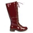 thumbnail image 2 of Mark Maddux DE61 Patent Leatherette Women Knee High Hard Toe Combat Boot, 2 of 6