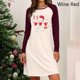thumbnail image 2 of Vestido suelto informal de manga larga con estampado navideño y cuello redondo para mujer Fridja nbo1096, 2 of 6