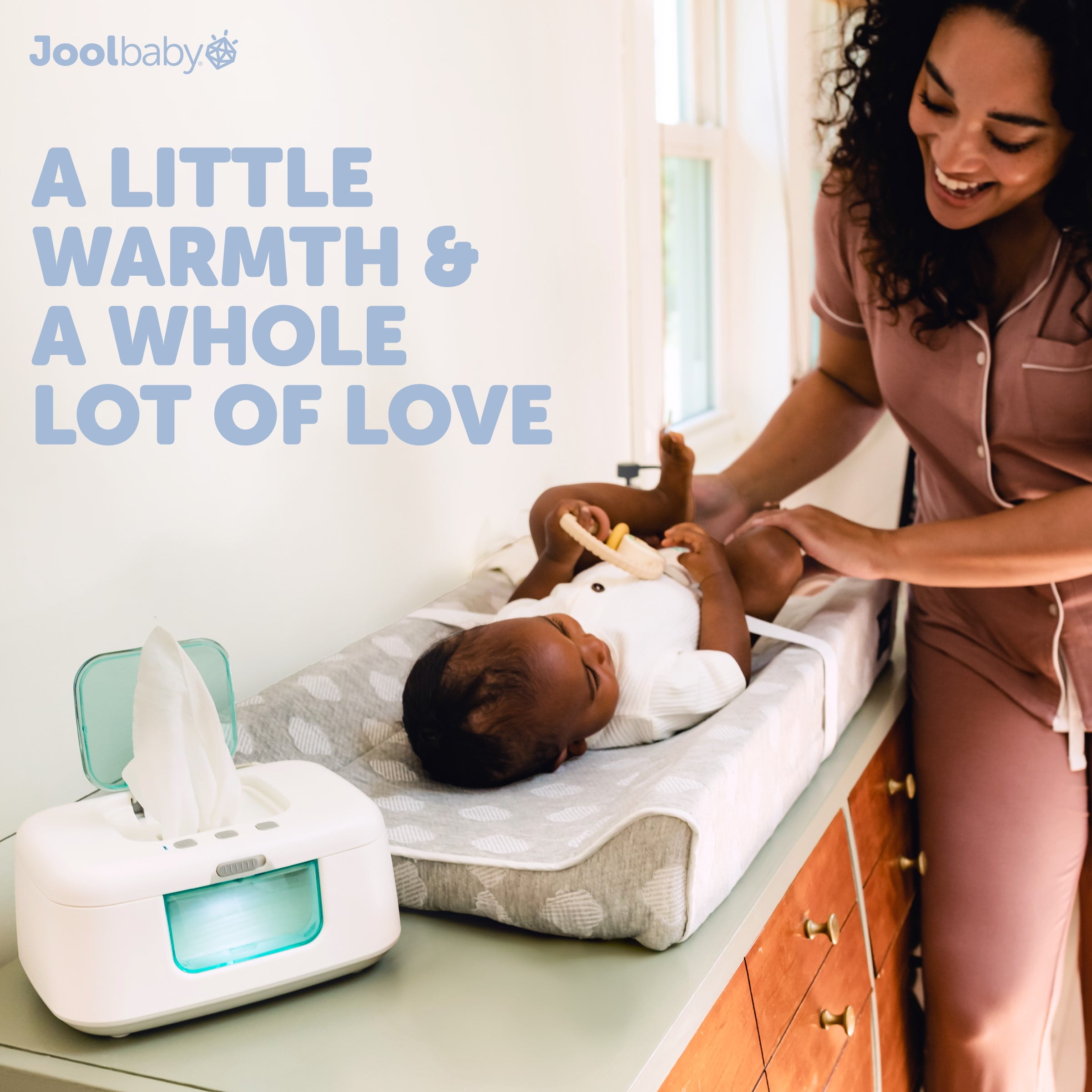 Baby Wipe Warmer & Dispenser with LED Changing Light & On/Off Switch by Jool Baby