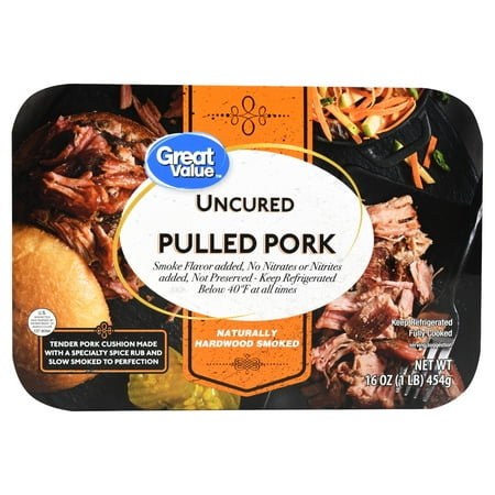 Great Value Uncured Pulled Pork, 16 Oz.