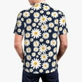 thumbnail image 5 of Vsdgher Daisy Floral Print Men's Short Sleeve Stretch Polo Shirt, Moisture-Wicking Performance Polo Shirt, 5 of 8