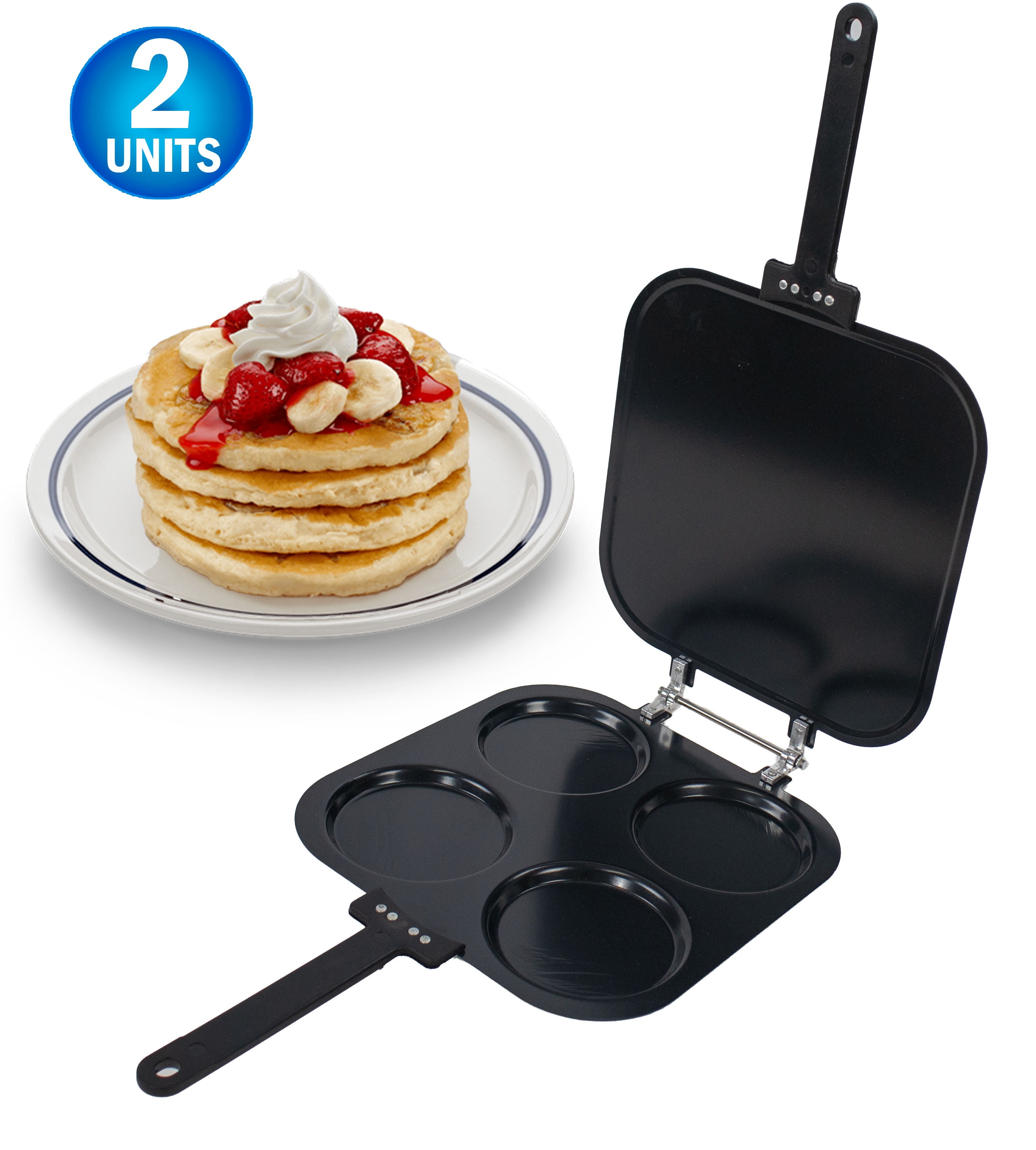 2 Perfect Bake & Serve Pancake Maker Pan Eggs, French Toast, Omelette