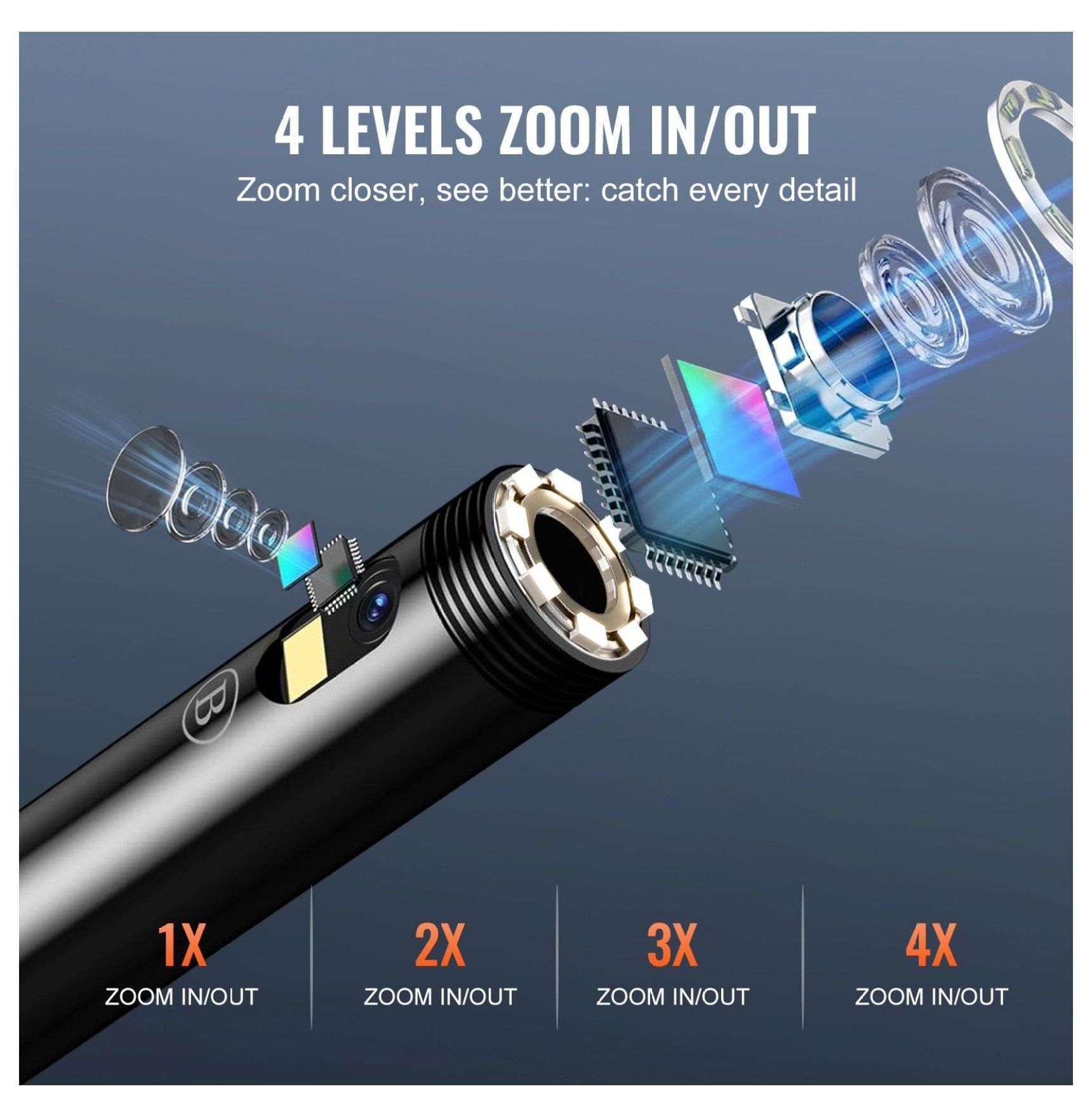 Endoscope Camera with Light, 49.2FT Borescope, 4.3" Screen 1080P, Dual Lens, 8+1 LED, 4X Zoom, IP67 Waterproof Inspection Camera for Automotive Plumbing HVAC