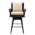 thumbnail image 2 of SAFAVIEH Hayes Outdoor Patio Counter Stool with Pillow and Cushion, Black/Beige, 2 of 4