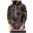 thumbnail image 3 of Tie Dye Men Hoodies Oversized Graphic Running Men Sweatshirts Long Sleeve Pullover Kangaroo Pocket Gray M, 3 of 5