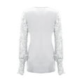 thumbnail image 4 of Kcodviy Women's Spring and Autumn Plus Size Workout Tops for Women Lace Sleeves Pressed Tunic Tops for Women Pleated Button Base Shirt Tunic Tops for Women Plus Size Top, 4 of 4
